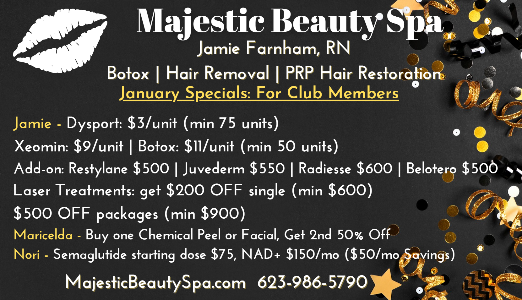 Majestic Beauty Spa January 2026 Specials